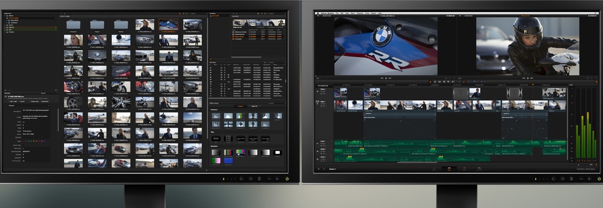 DaVinci Resolve de Blackmagic fonctionne sur 2 écrans.