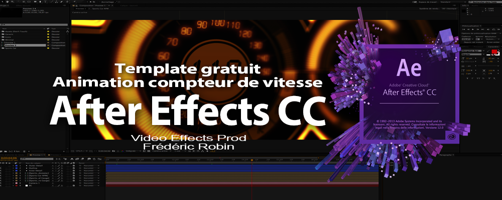 After Effects Free template : Animation compteurs de vitesse
