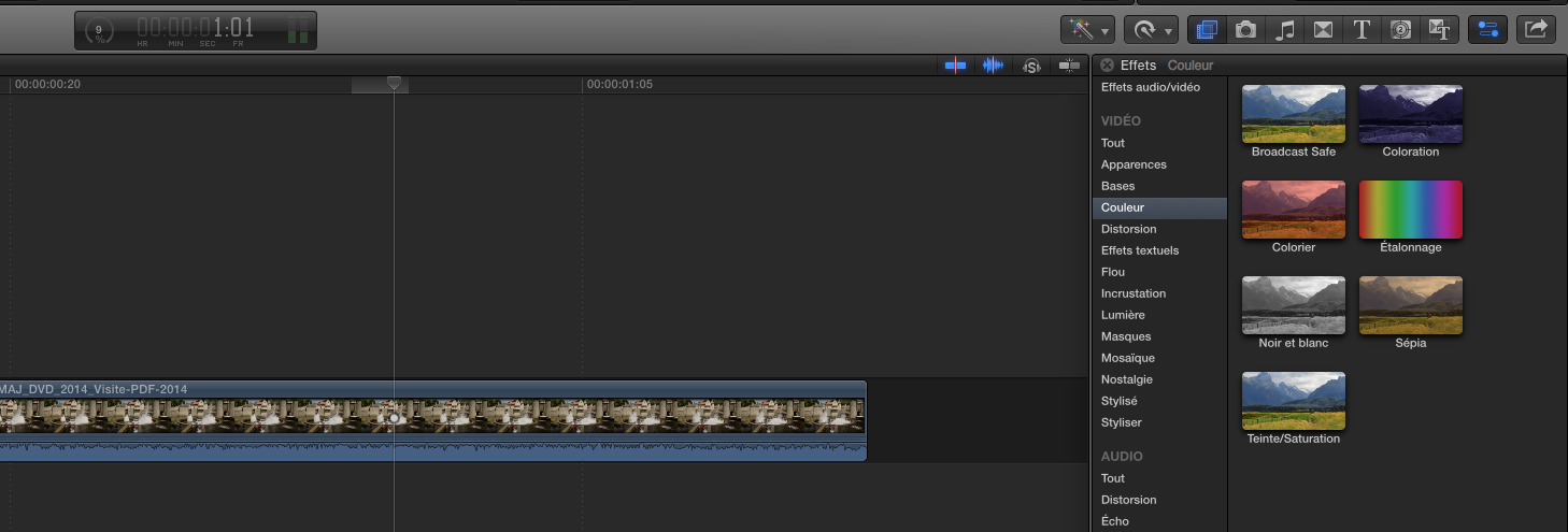 Nouvelles organisation des couleurs correction sous FCPX 10.2