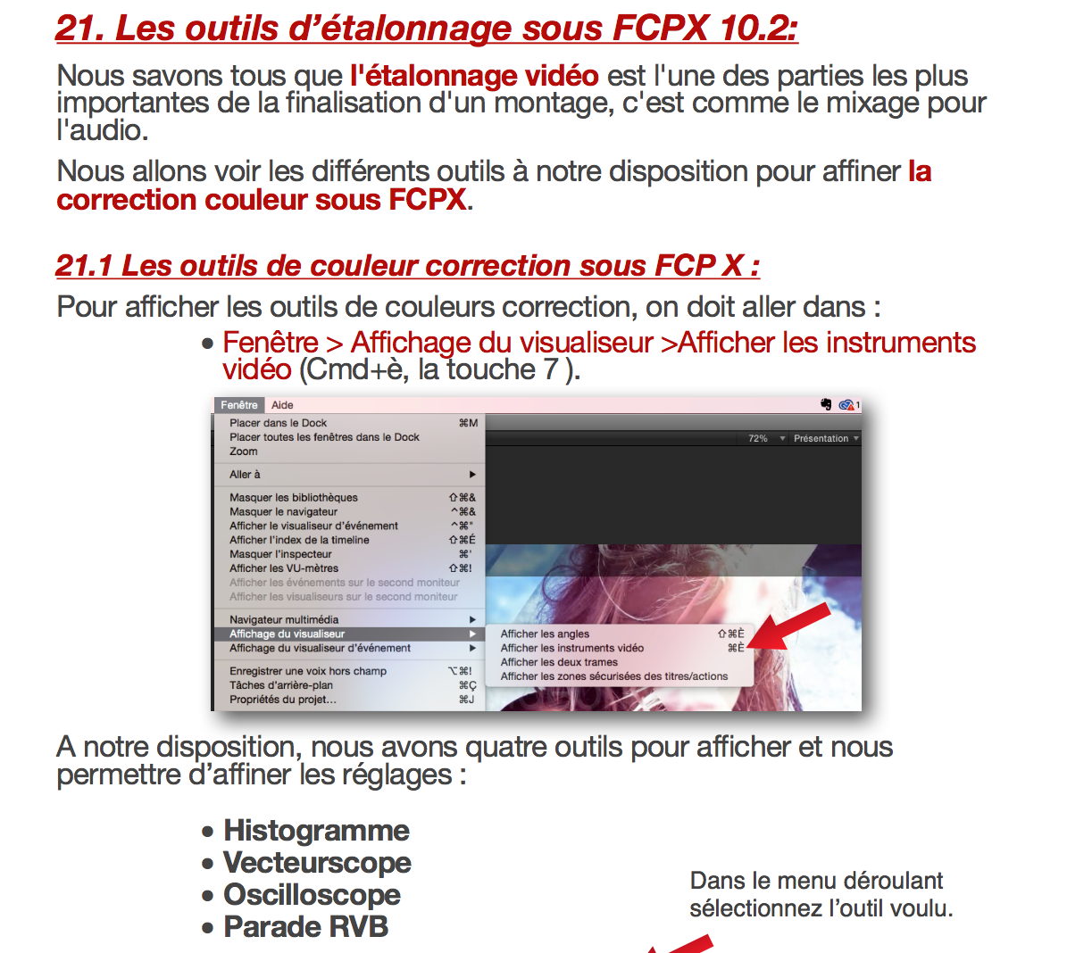 Nouvel effet d'Etalonnage sous FCPX 10.2