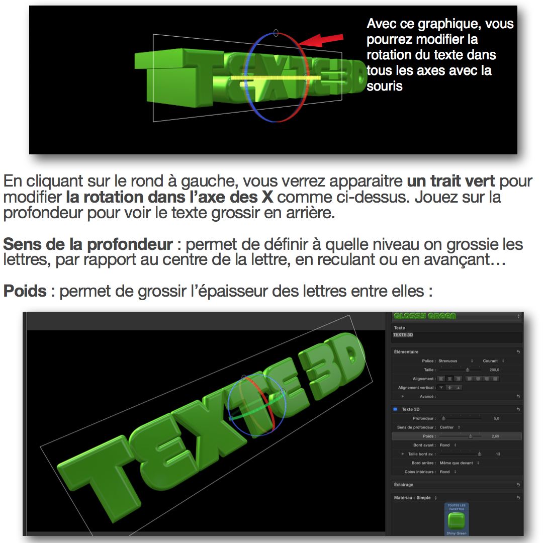 Créer des textes 3D avec FCPX 10.2