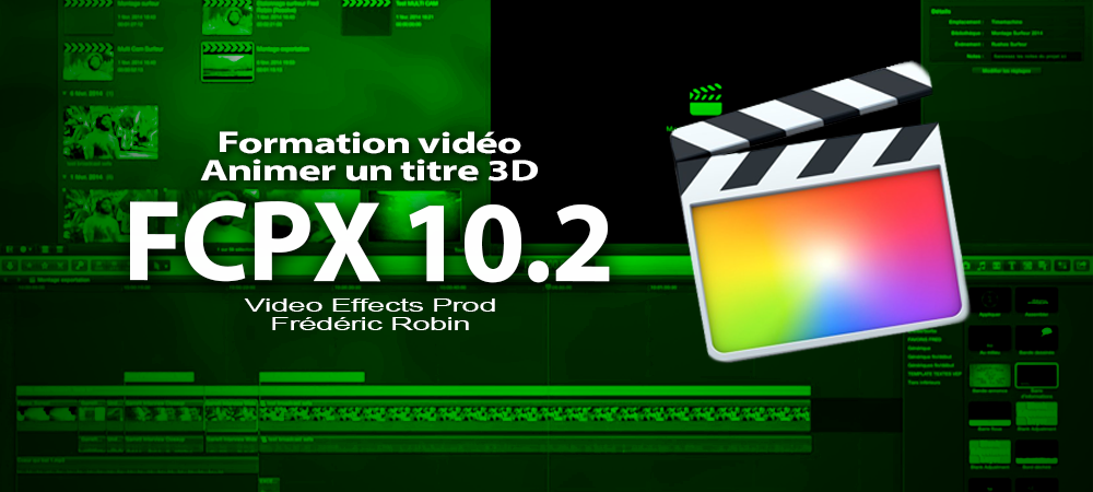 FCPX 10.2 : Programmer un déplacement de titre 3D