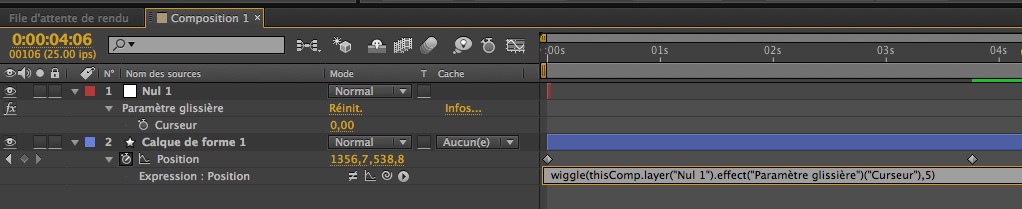 La fréquence du wiggle est liée au paramètre curseur de la glissière.