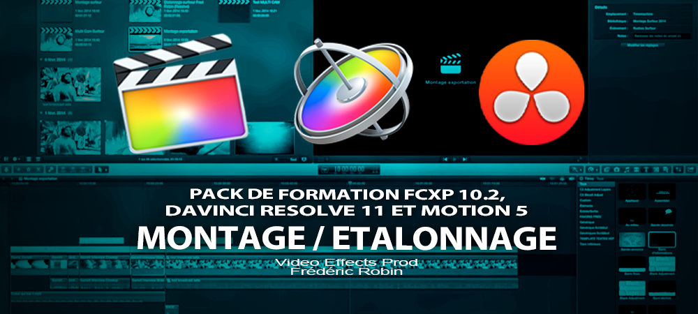 Pack de formation avec les PDFs de FCPX 10.2, Motion 5 et DaVinci 11