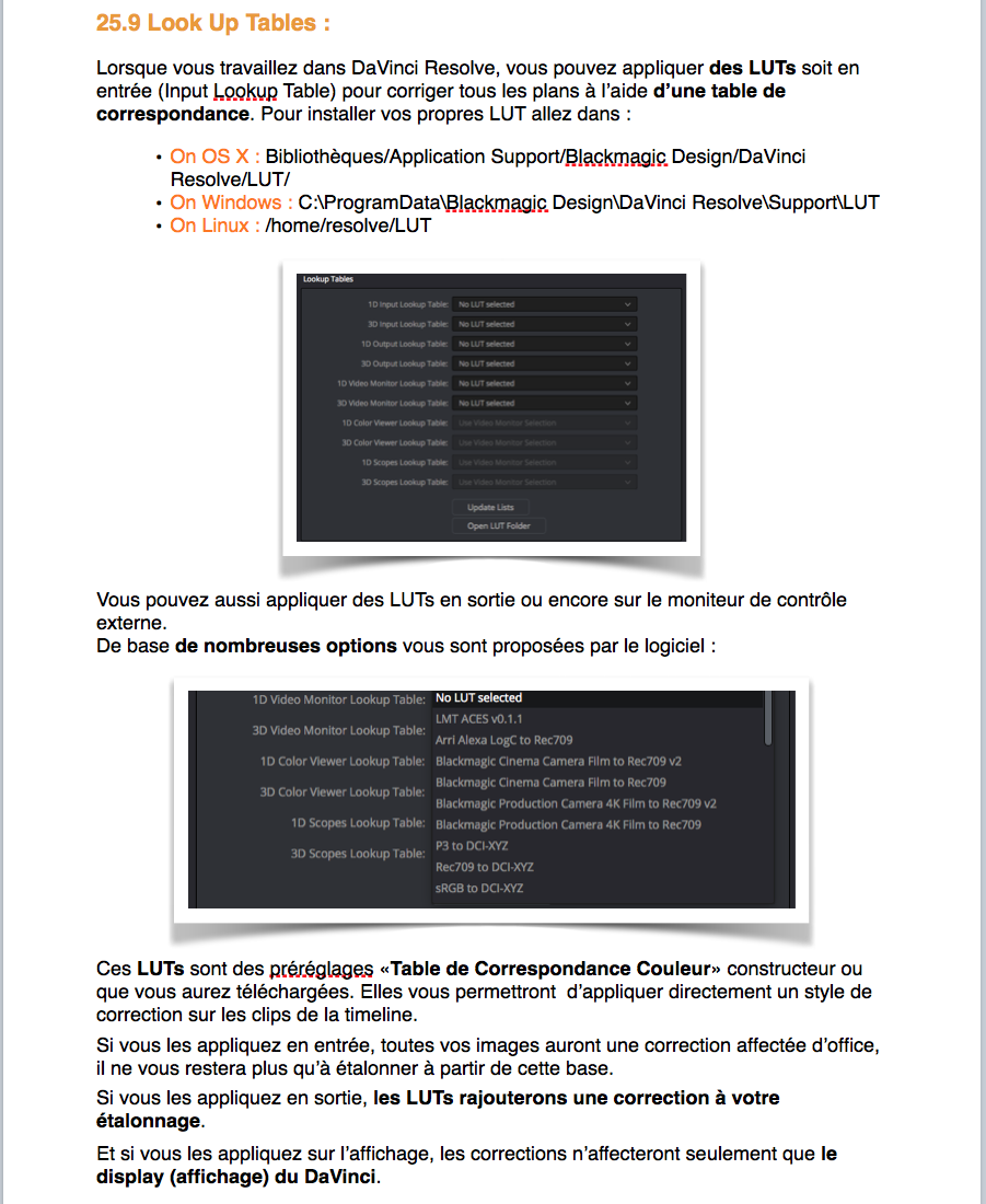 PDF de formation DaVinci Resolve 12.5 : Le montage et l'étalonnage sous un seul logiciel