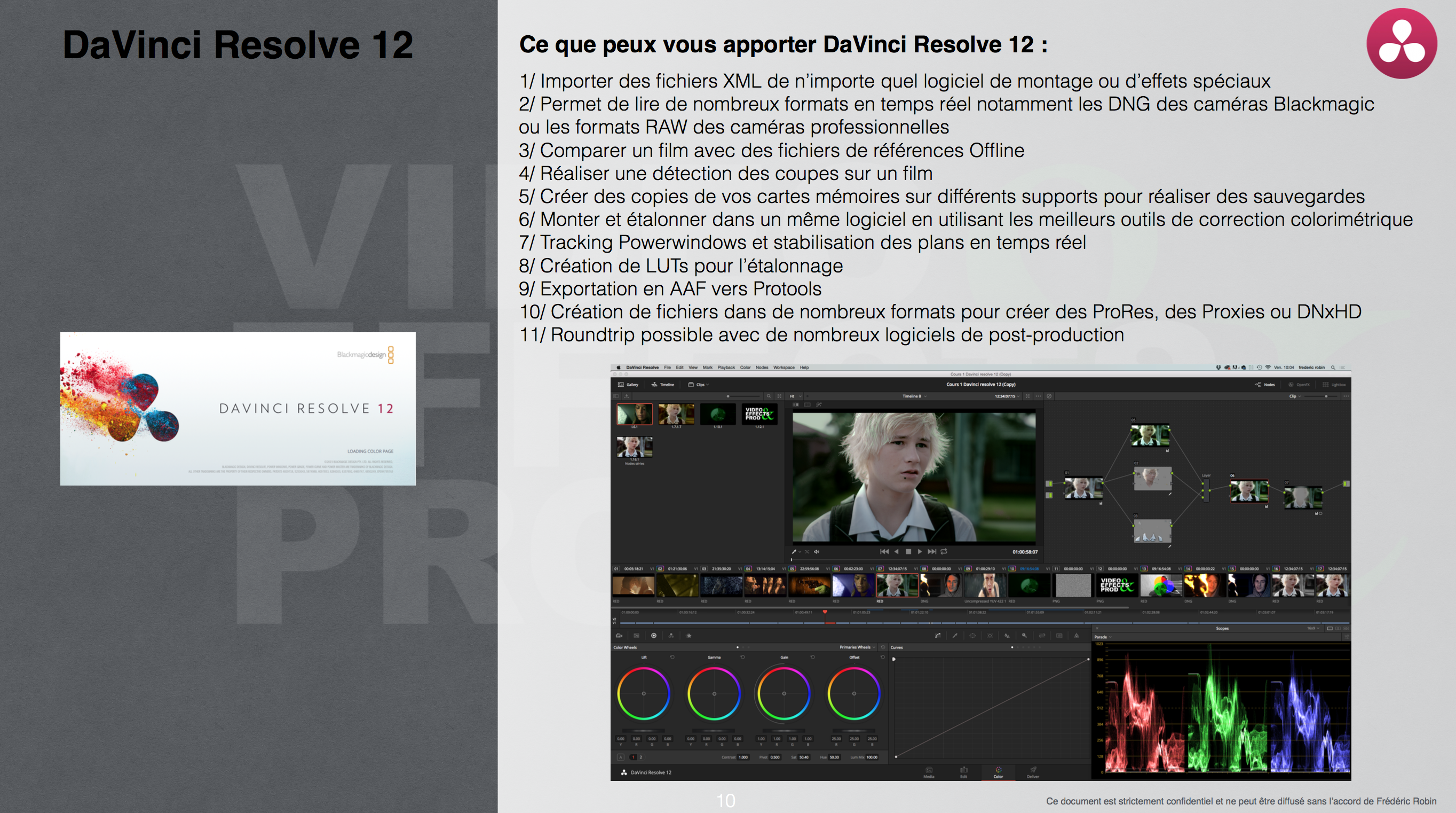 PDF de présentation du logiciel DavInci Resolve 12 Salon de la photo 2015