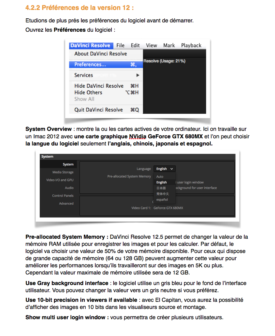 PDF de Formation DaVinci Resolve 12.5