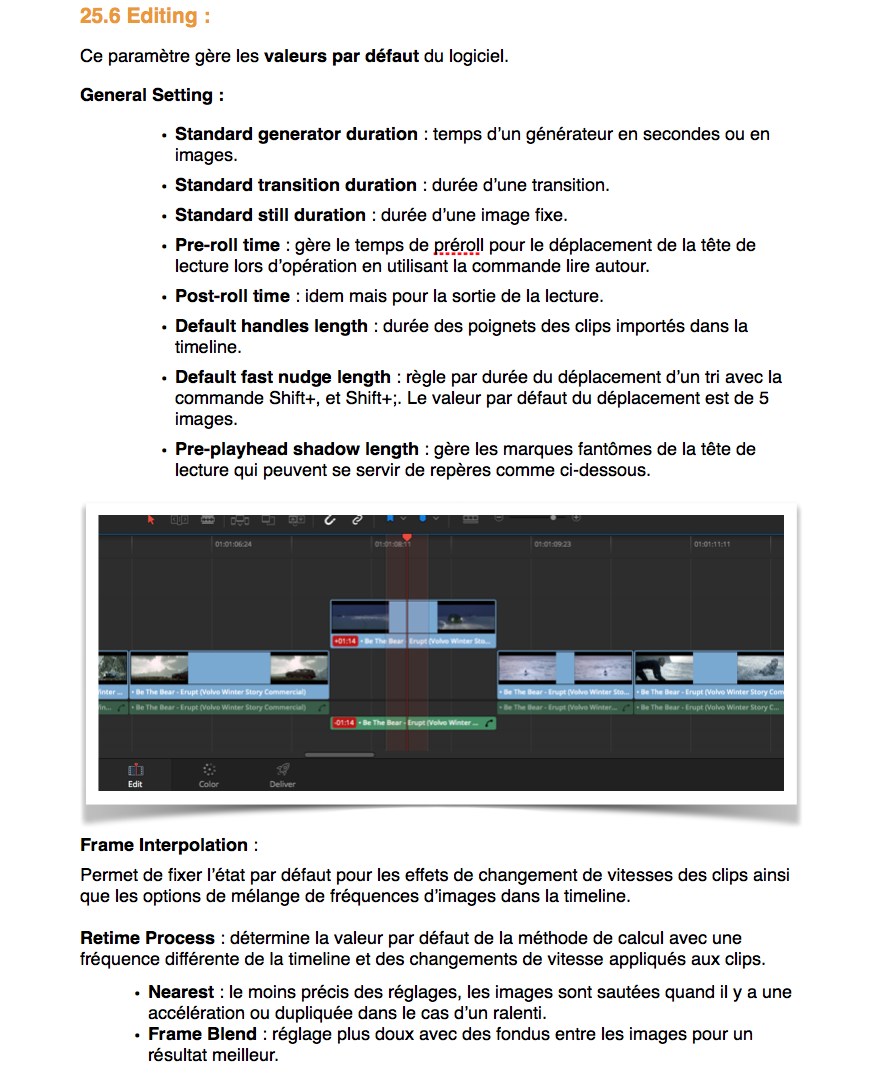 Les préférences du DaVinci Resolve 12.5