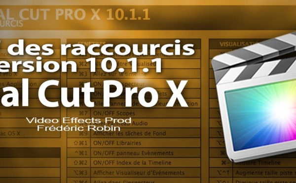 FCPX 10.1 : Pdf des raccourcis du logiciel