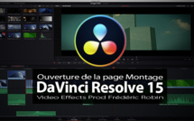 DaVinci Resolve 15 : Ouverture de la page Edit ou Montage