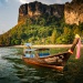 Plage de Railay avec ses bateaux longue queue