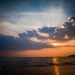 Plage de AO NANG coucher de soleil sur la mer avec superbes nuages